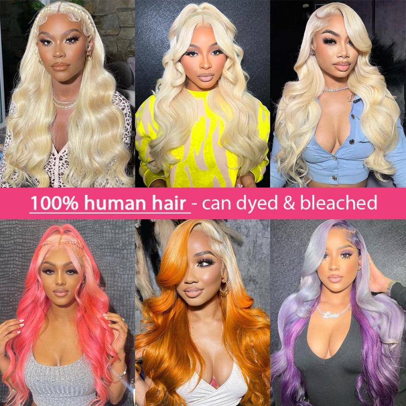 Lemoda 613 Blonde 13x4 Full Lace Front Wig HD Transparent Body Wave Human Hair Wigs 210% Pre-Plucked Natural Hairline