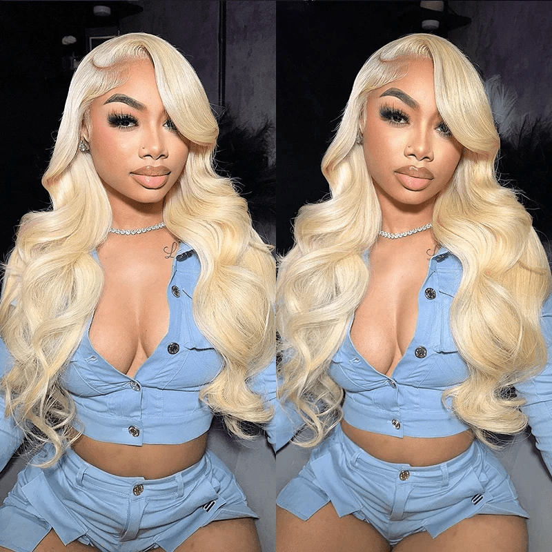 613 Blonde Human Hair Wigs Silky Straight Body Wave 13x6 Lace Front Wigs - Lemoda Hair