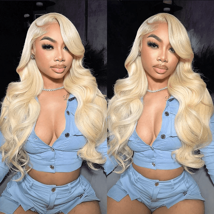 613 Blonde Human Hair Wigs Silky Straight Body Wave 13x6 Lace Front Wigs - Lemoda Hair