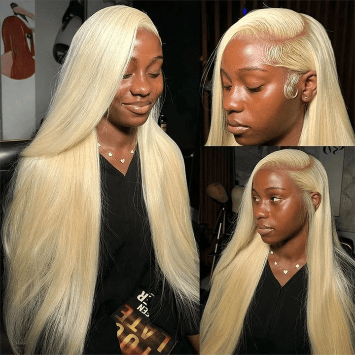 613 Blonde Human Hair Wigs Silky Straight Body Wave 13x6 Lace Front Wigs - Lemoda Hair