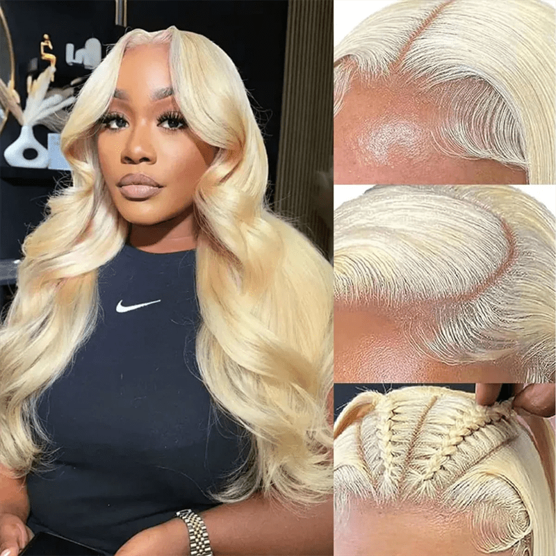613 Blonde Human Hair Wigs Silky Straight Body Wave 13x6 Lace Front Wigs - Lemoda Hair