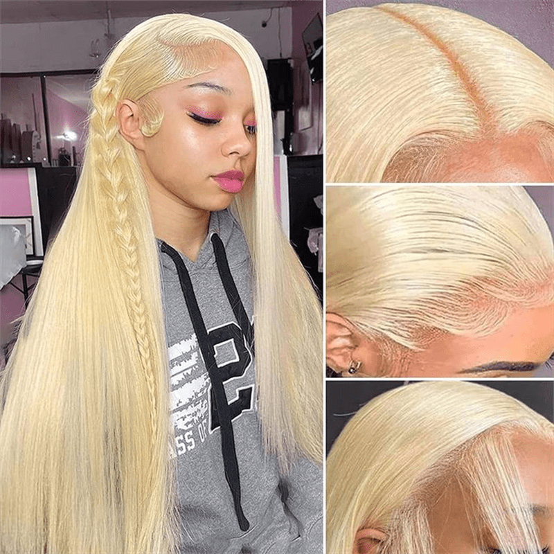 613 Blonde Human Hair Wigs Silky Straight Body Wave 13x6 Lace Front Wigs - Lemoda Hair