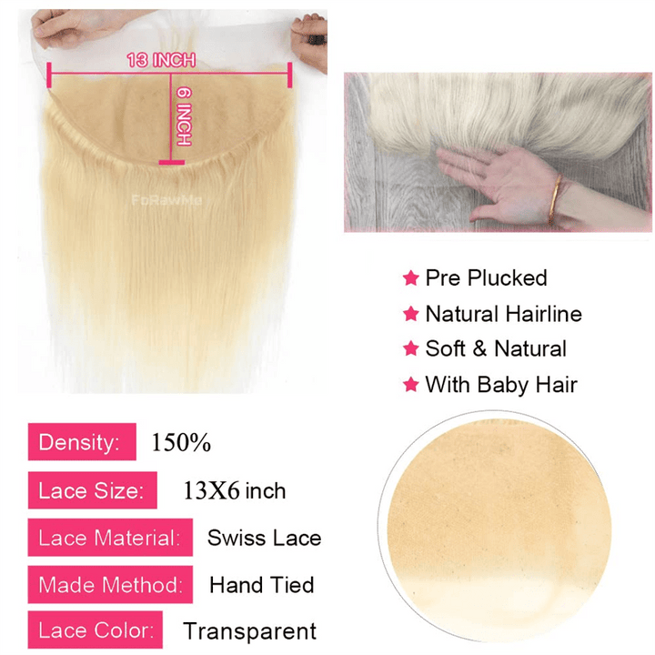 613 Straight 13x6 HD Transparent Lace Frontal 100% Virgin Human Hair - Lemoda Hair