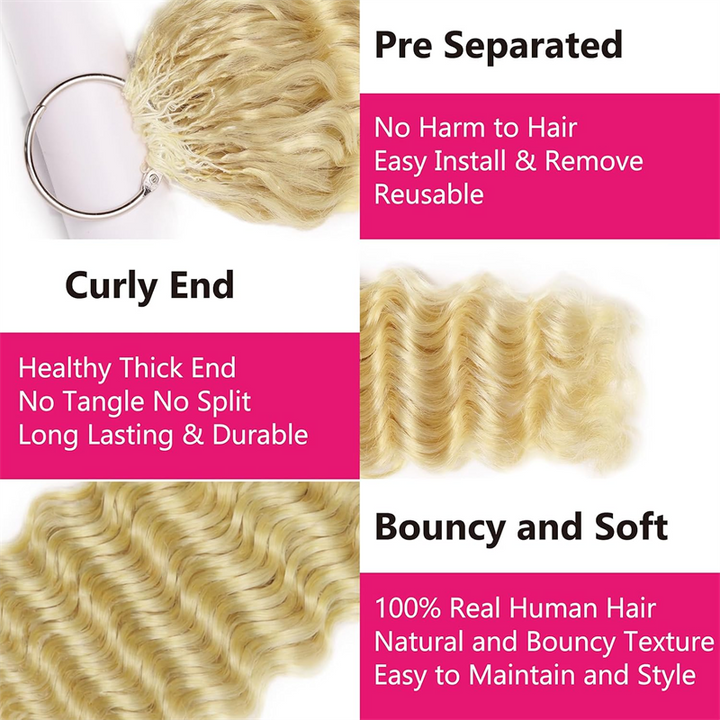 Lemoda #613 Blonde Deep Wave Miracle Knots Crochet Braiding Hair Extensions
