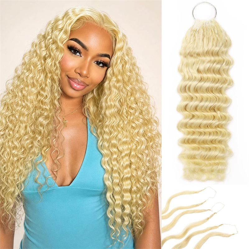Lemoda #613 Blonde Deep Wave Miracle Knots Crochet Braiding Hair Extensions