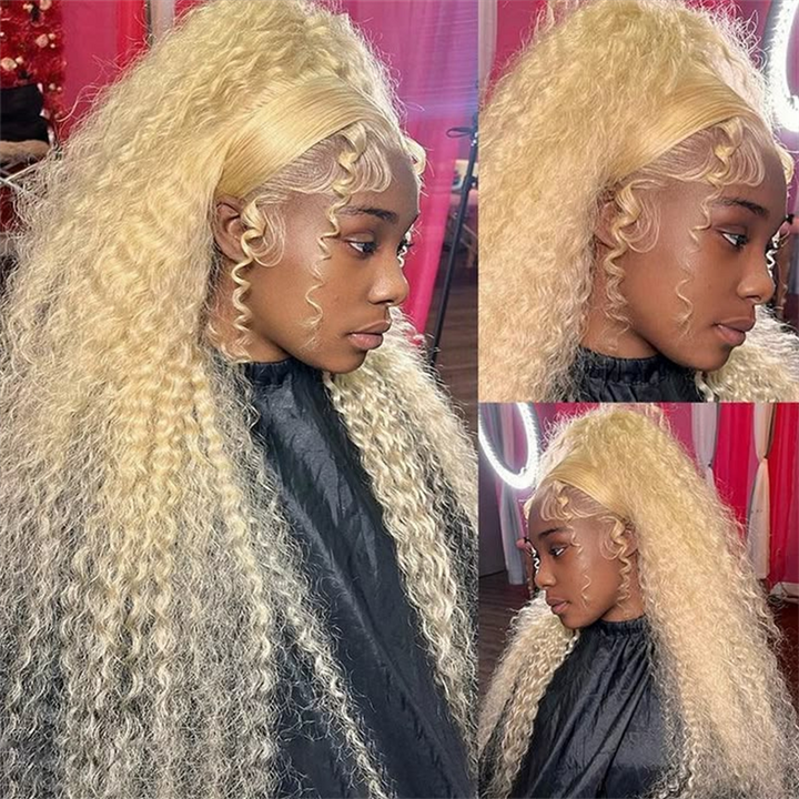 Lemoda 613 Blonde Wig Burmese Curly 13x6 Lace Front Wigs Human Hair