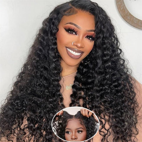 6x6 Wear and Go Glueless Wigs Pre Plucked Deep Wave Lace Front Wigs Human Hair for Women - Lemoda Hair