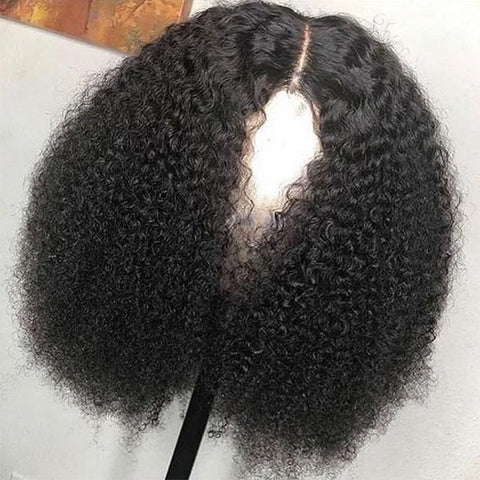 13x4 Lace Frontal Wig Human Hair Kinky Curly 16 inches Invisible Lace Frontal Wig