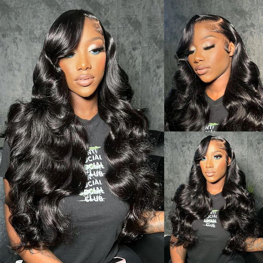 Body Wave 7x5 Lace Closure Glueless Wig Human Hair 180 Hair Density with Pre-pleached Knots
