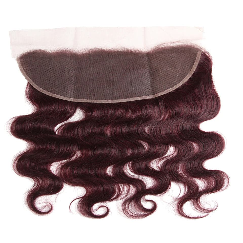 99J Burgundy Body Wave 3 Bundles With 13x4 Lace Frontal 100% Virgin Human Hair - Lemoda Hair