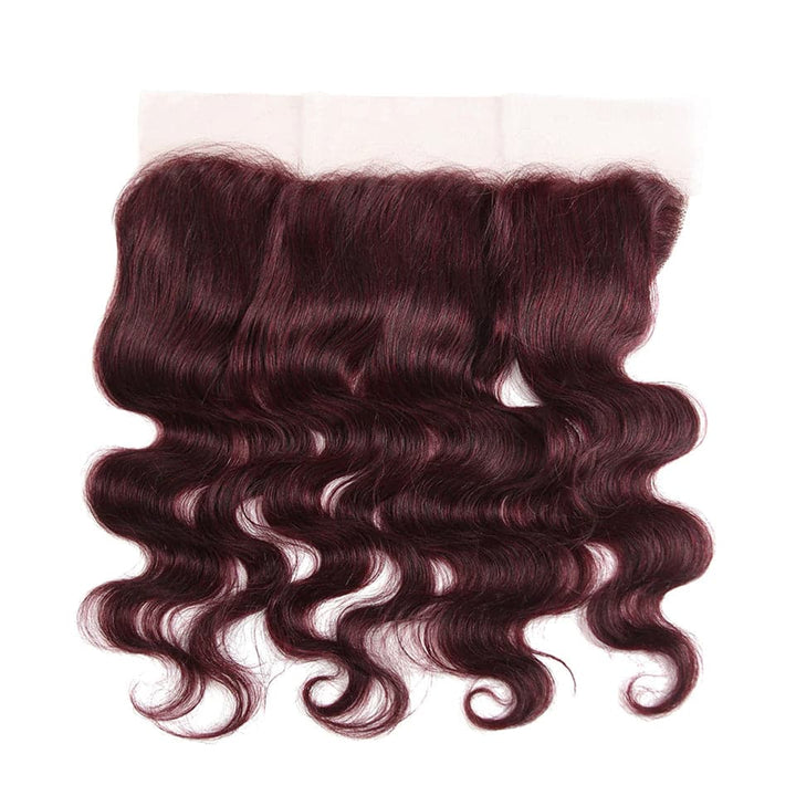 99J Burgundy Body Wave 3 Bundles With 13x4 Lace Frontal 100% Virgin Human Hair - Lemoda Hair