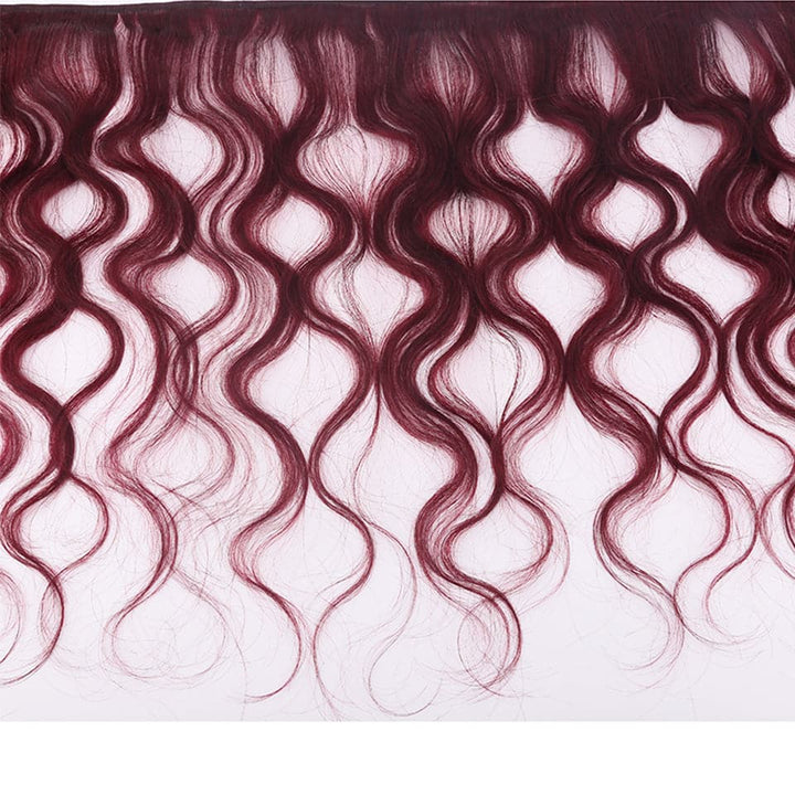 99J Burgundy Body Wave 3 Bundles With 13x4 Lace Frontal 100% Virgin Human Hair - Lemoda Hair