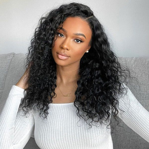 Indian Unprocessed 3 Bundles Water Wave Virgin Hair With 4x4 Lace Closure