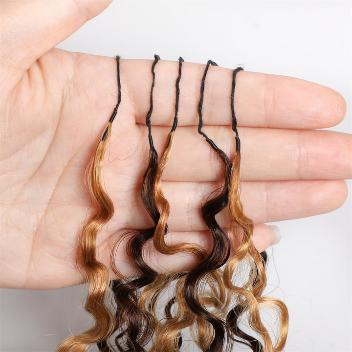 Lemoda Feather Crochet Hair Extension #4/27 Burmese Curly  Human Hair