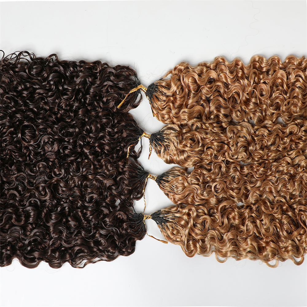 Lemoda Feather Crochet Hair Extension #4/27 Burmese Curly  Human Hair