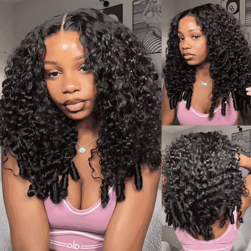 Lemoda Burmese Curly Lace Frontal Wigs HD Transparent Human Hair Wigs 180%