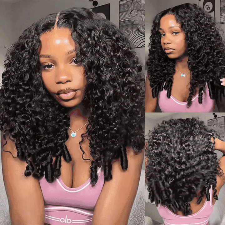 Lemoda Burmese Curly Lace Frontal Wigs HD Transparent Human Hair Wigs 180%