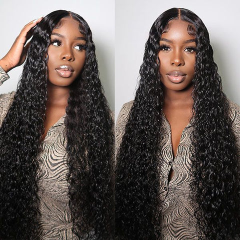 13x6 Lace frontal Human Hair Wig 180% Full Density Water Wave Invisible HD Lace Fronal Wigs