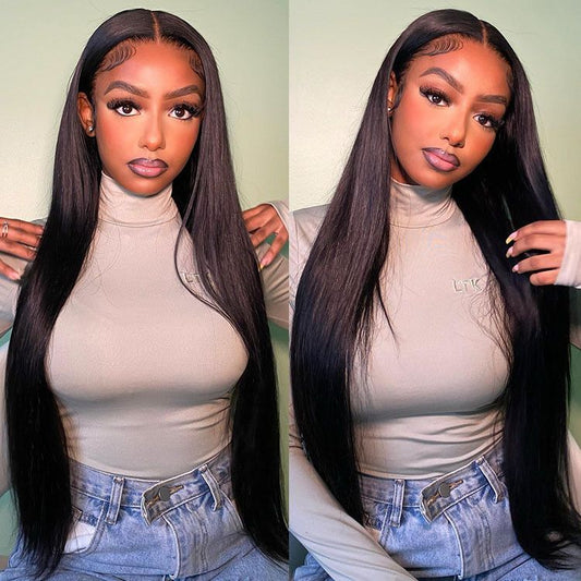 13x4 Lace Front Wigs Brazilian Straight Human Hair 180% Hair Density  For Black Women