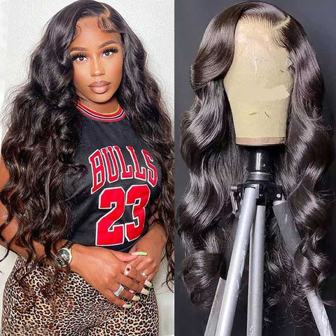 13x4 Lace Frontal Wig Body Wave 150% Density Transparent Lace Wig Brazilian Virgin Human Hair