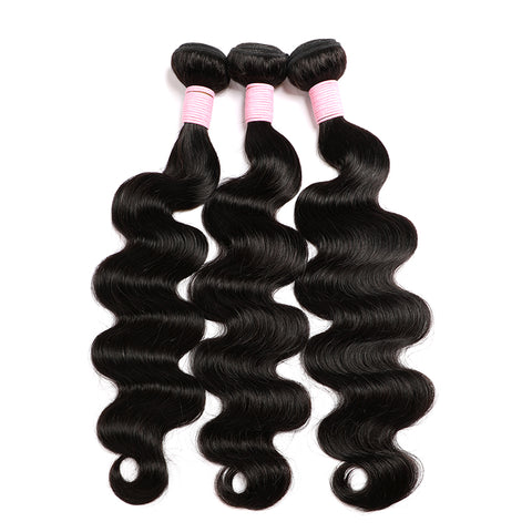 Unprocessed Malaysian Body Wave Hair 3 Bundles With 4x4 Lace Closure