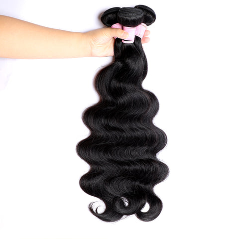 3 Bundles Natural Black Body Wave Brazilian Virgin Hair 10-28 inch 3 Pieces Pack