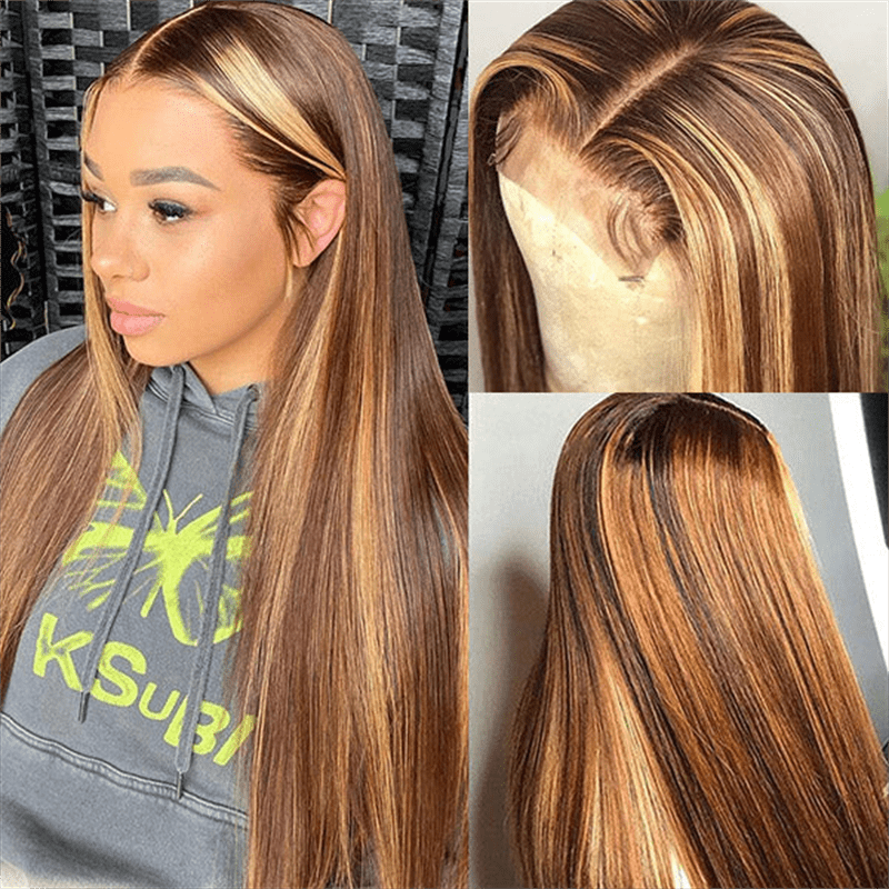 (Bogo Free) Lemoda 13x4 Transparent Lace Front Wig P4/27 Highlight Body Wave Human Hair Wigs - Lemoda Hair