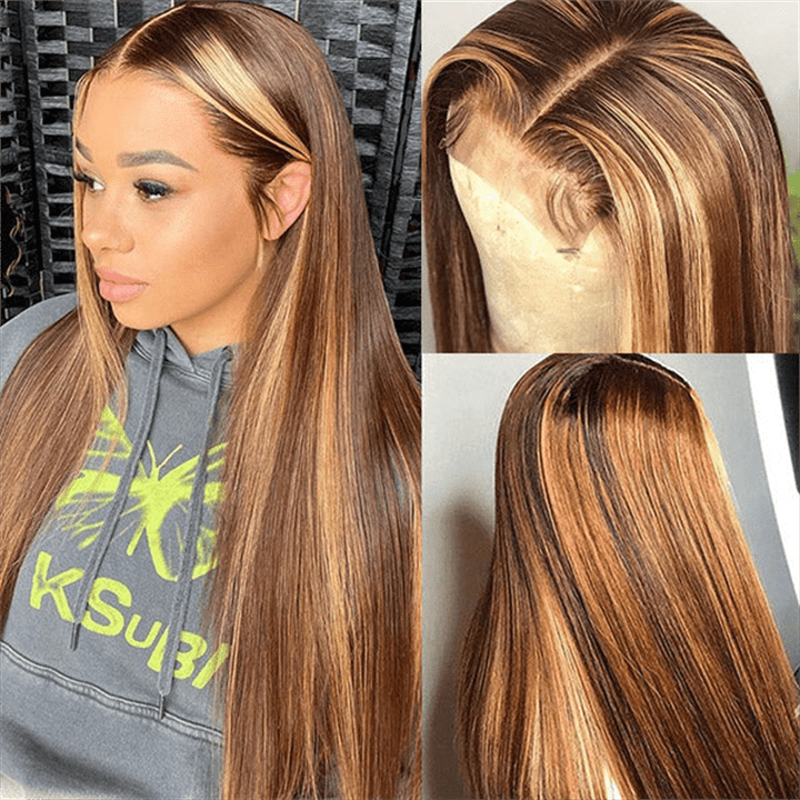 (Bogo Free) Lemoda 13x4 Transparent Lace Front Wig P4/27 Highlight Body Wave Human Hair Wigs - Lemoda Hair