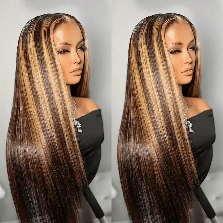 (Bogo Free) Lemoda 13x4 Transparent Lace Front Wig P4/27 Highlight Body Wave Human Hair Wigs - Lemoda Hair
