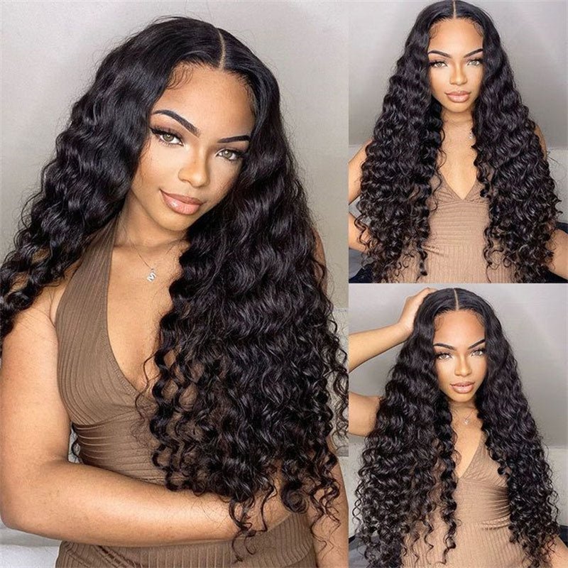 (Bogo Free) Lemoda Affordable 4x4 Transparent Water Wave Closure Lace Wigs Human Hair - Lemoda Hair
