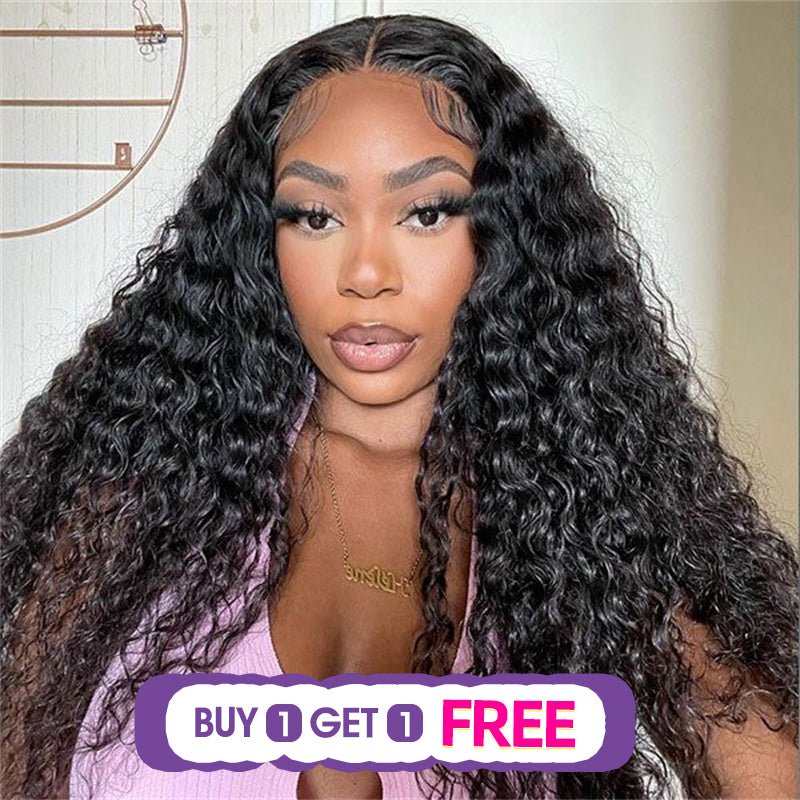 (Bogo Free) Lemoda Affordable 4x4 Transparent Water Wave Closure Lace Wigs Human Hair - Lemoda Hair