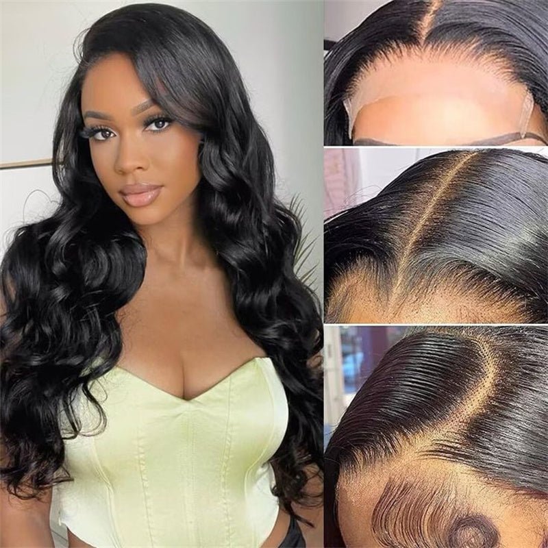 (Bogo Free) Lemoda Body Wave 4x4 Transparent Lace Closure Wigs Human Hair 180% - Lemoda Hair