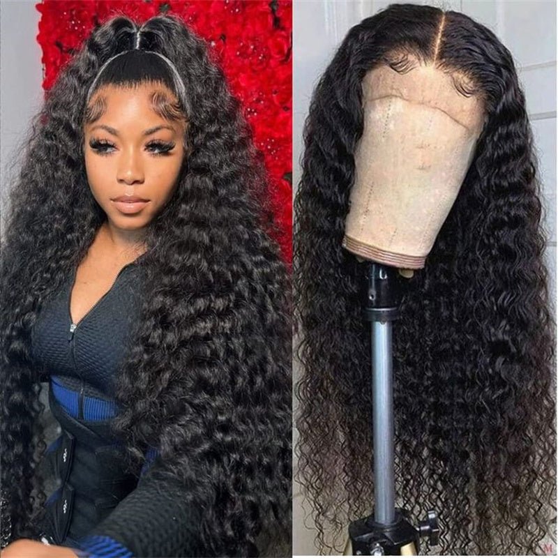 (Bogo Free) Lemoda Deep Curly 4x4 Transparent Lace Closure Wig Curly Wave Human Hair Wigs - Lemoda Hair