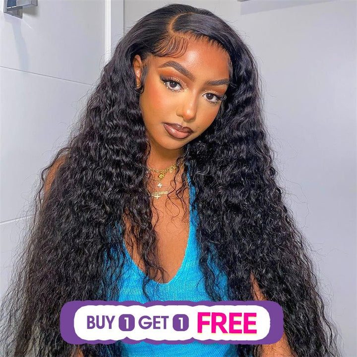(Bogo Free) Lemoda Deep Wave Human Hair Wigs Transparent 13x4 Lace Front Wig - Lemoda Hair