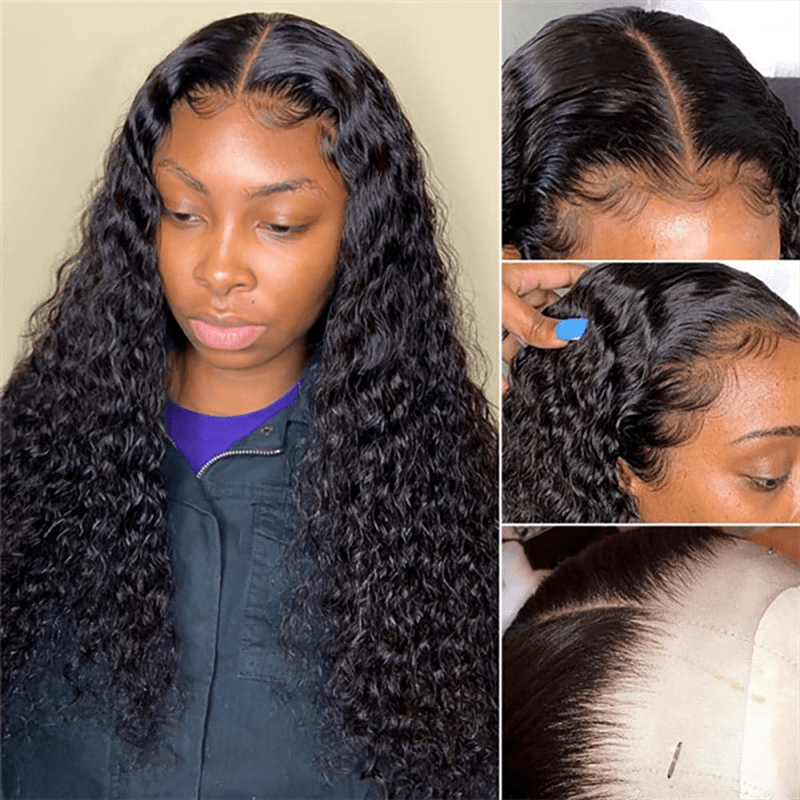 (Bogo Free) Lemoda Deep Wave Human Hair Wigs Transparent 13x6 Lace Front Wig 180% - Lemoda Hair