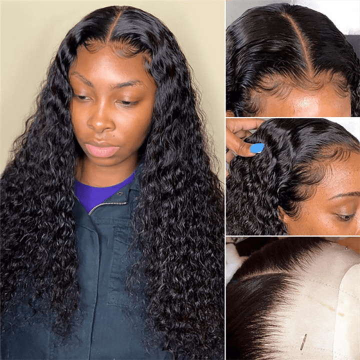 (Bogo Free) Lemoda Deep Wave Human Hair Wigs Transparent 13x6 Lace Front Wig 180% - Lemoda Hair