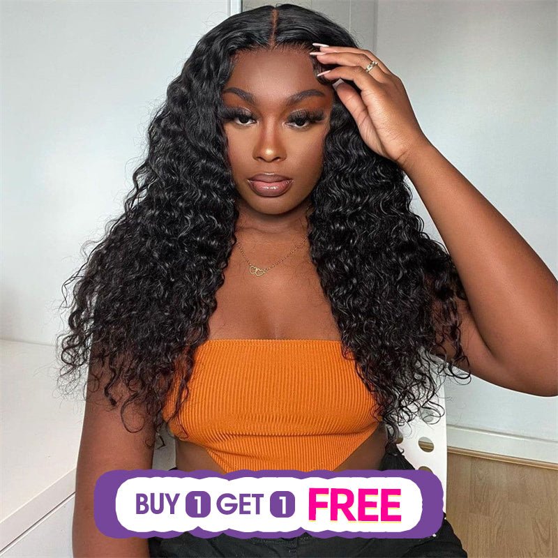 (Bogo Free) Lemoda Deep Wave Human Hair Wigs Transparent 13x6 Lace Front Wig 180% - Lemoda Hair