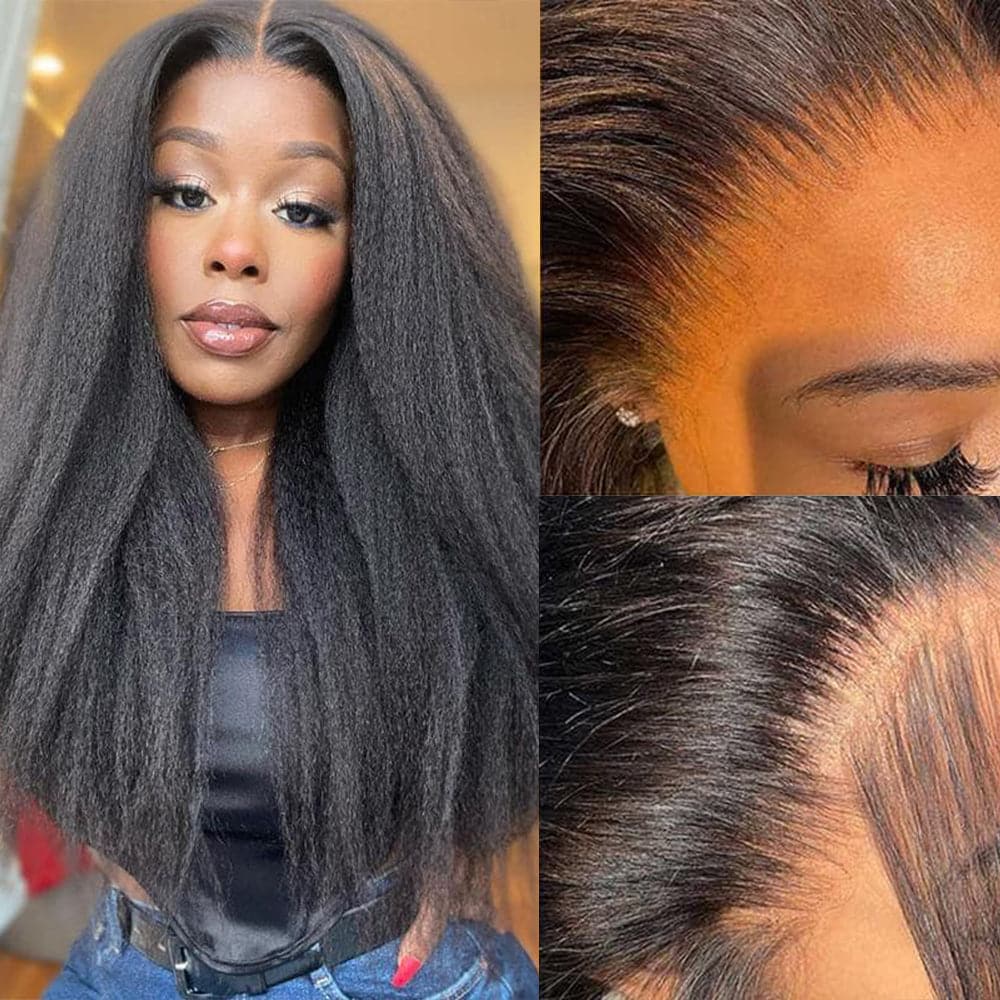 (Bogo Free) Lemoda Yaki Straight 13x4 Transparent Lace Front Human Hair Wigs - Lemoda Hair