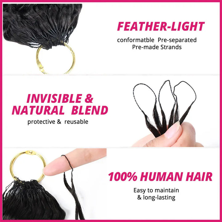 Lemoda Feather Crochet Hair Extension Kinky Curly Human Hair