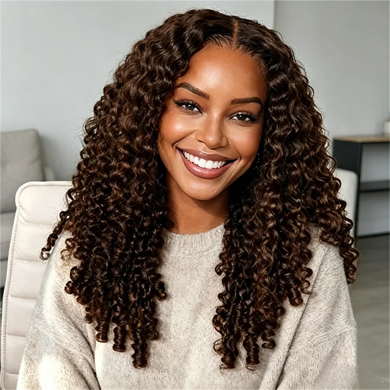 Chocolate Brown Straight Human Hair Wigs 13x6 Lace Front Wigs Burmese Curly Body Wave Human Hair