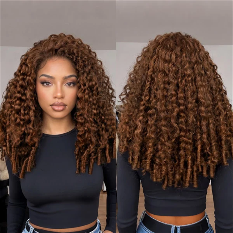 Chocolate Brown Straight Human Hair Wigs 13x6 Lace Front Wigs Burmese Curly Body Wave Human Hair
