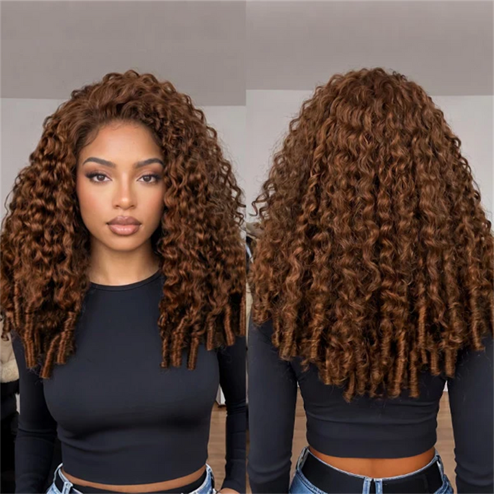 Chocolate Brown Straight Human Hair Wigs 13x6 Lace Front Wigs Burmese Curly Body Wave Human Hair