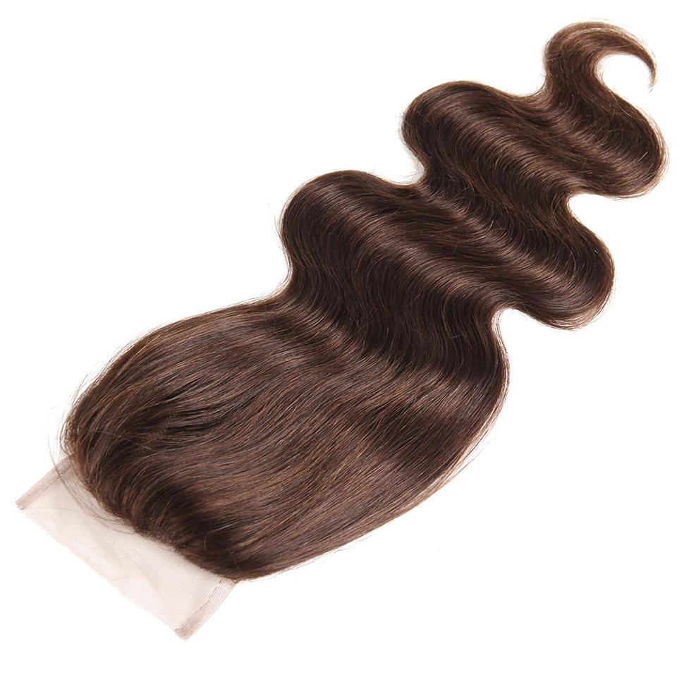 Chocolate Brown Body Wave 3 Bundles With 4X4 Lace Closure 100% virgin human hair - Lemoda Hair