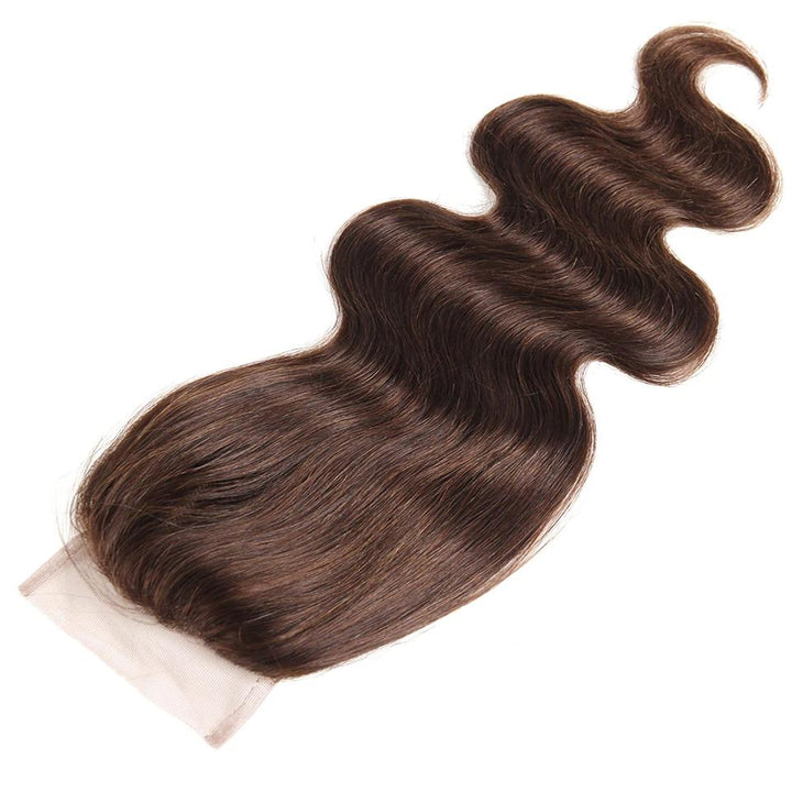 Chocolate Brown Body Wave 3 Bundles With 4X4 Lace Closure 100% virgin human hair - Lemoda Hair