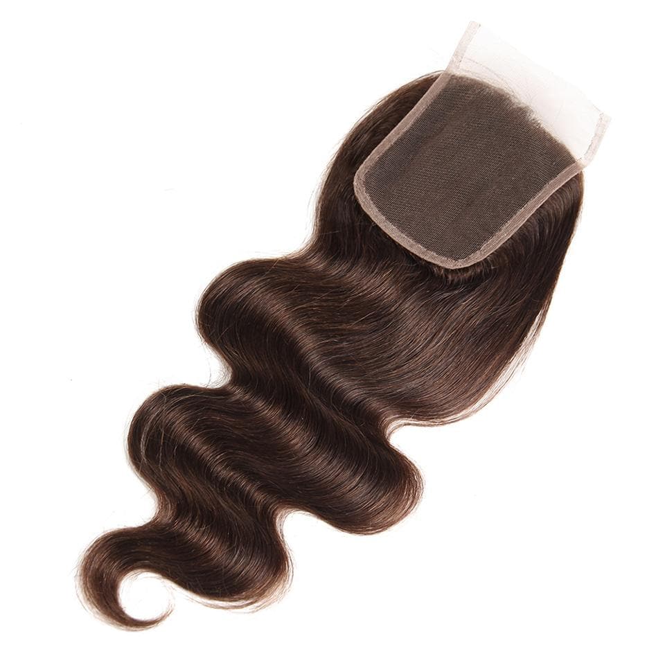 Chocolate Brown Body Wave 3 Bundles With 4X4 Lace Closure 100% virgin human hair - Lemoda Hair