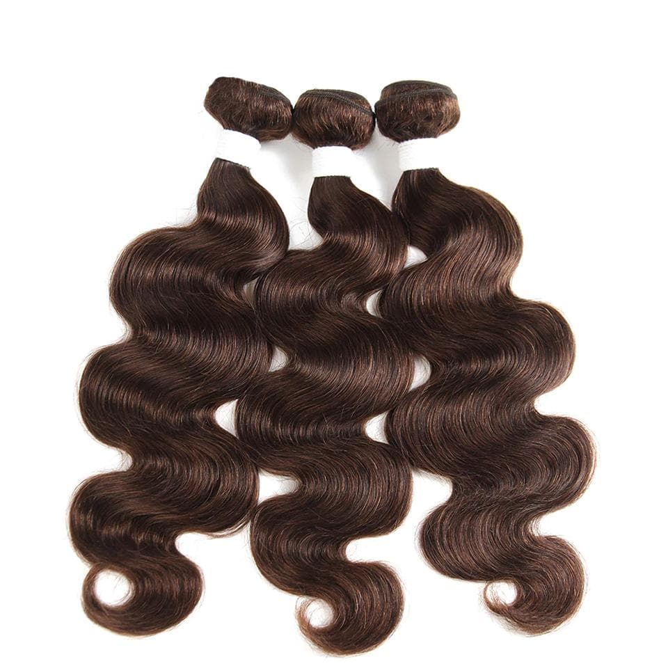 Chocolate Brown Body Wave 3 Bundles With 4X4 Lace Closure 100% virgin human hair - Lemoda Hair