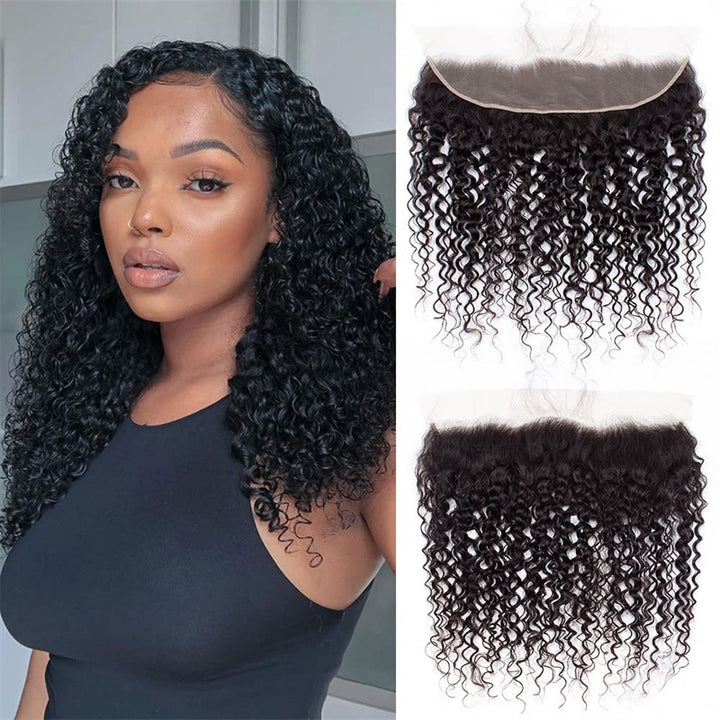 Lemoda Curly Wave 13x4 Lace Frontal 100% Human Hair HD Lace Frontal Closure