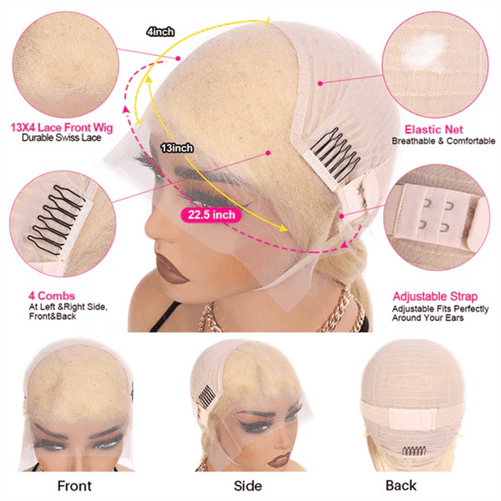 CLEARANCE | Lemoda 13x4 Lace Front Wigs 613 Blonde Straight Body Wave Human Hair Wigs - Lemoda Hair