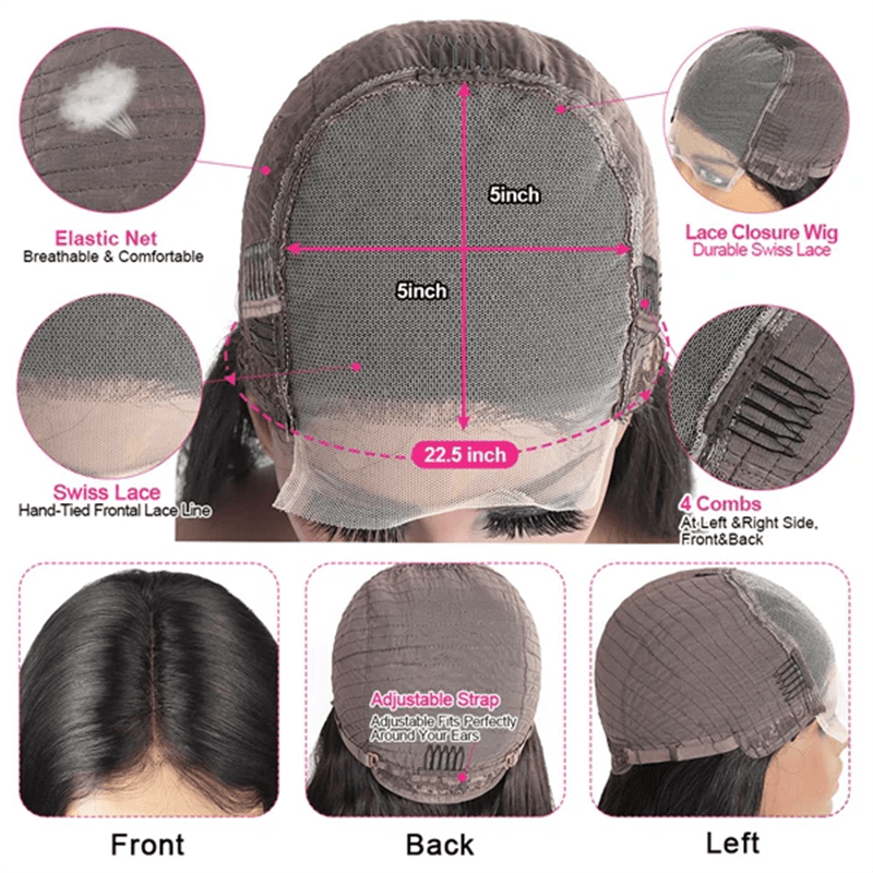 CLEARANCE | Lemoda 5x5 Lace Closure Glueless Wig Pre-plucked Hairline
