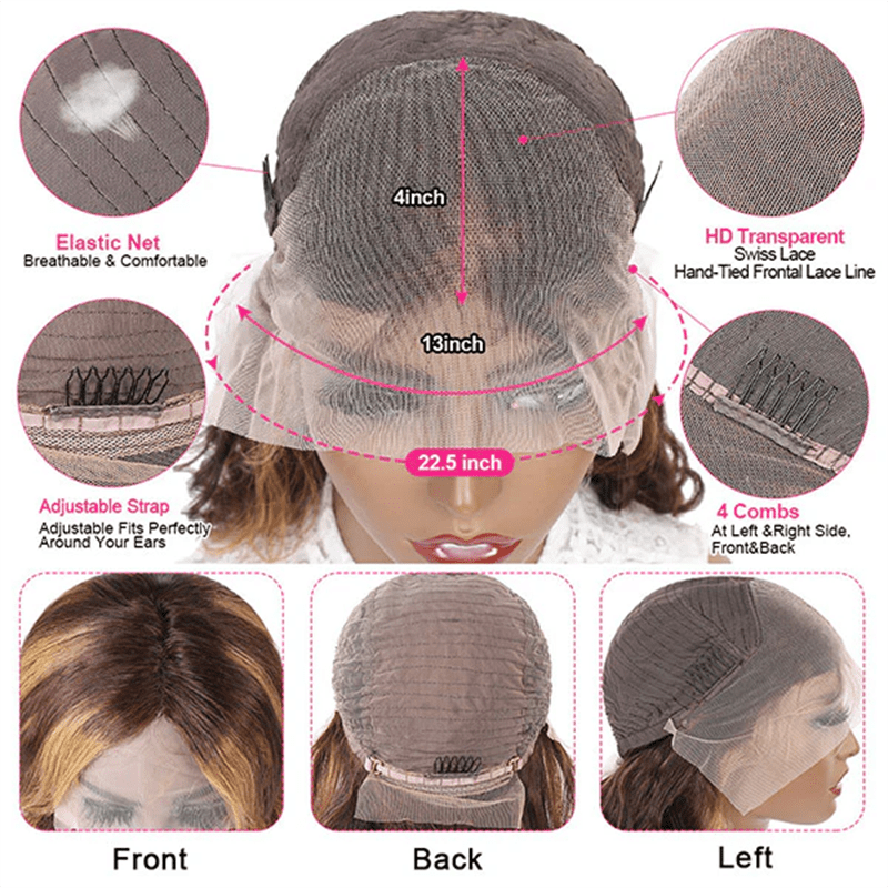 CLEARANCE | Lemoda P4/27 Highlight Human Hair Wigs 13x4 Lace Front Wigs Straight Body Water Wave Style - Lemoda Hair